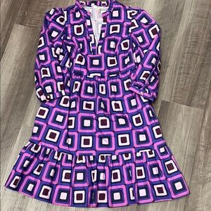 Tyler Boe Purple and Pink Geometric Dress